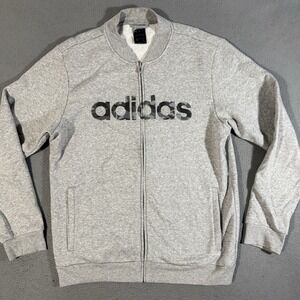 Adidas‎ Men's Full Zip Crew Sweatshirt Size Large Gray